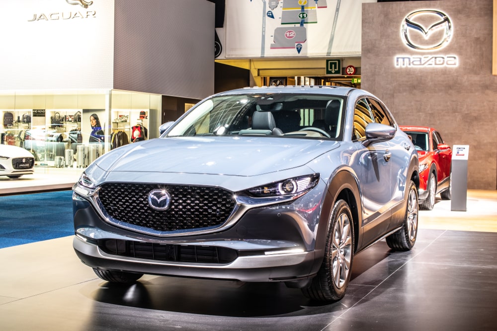 Mazda CX-30 on a car showroom