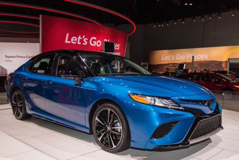 Toyota Camry on a showroom