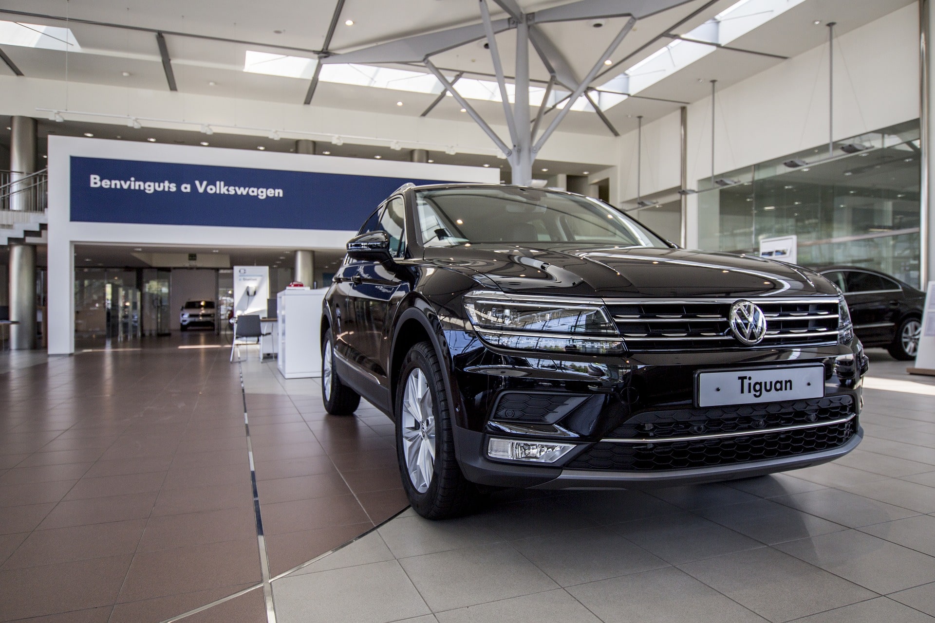 Volkswagen Tiguan on a car showroom