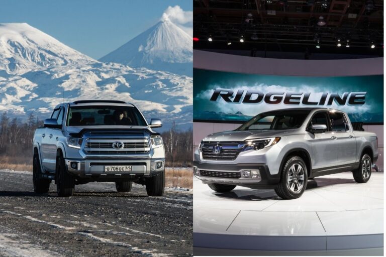 A collage of Toyota Tundra and Honda Ridgeline.