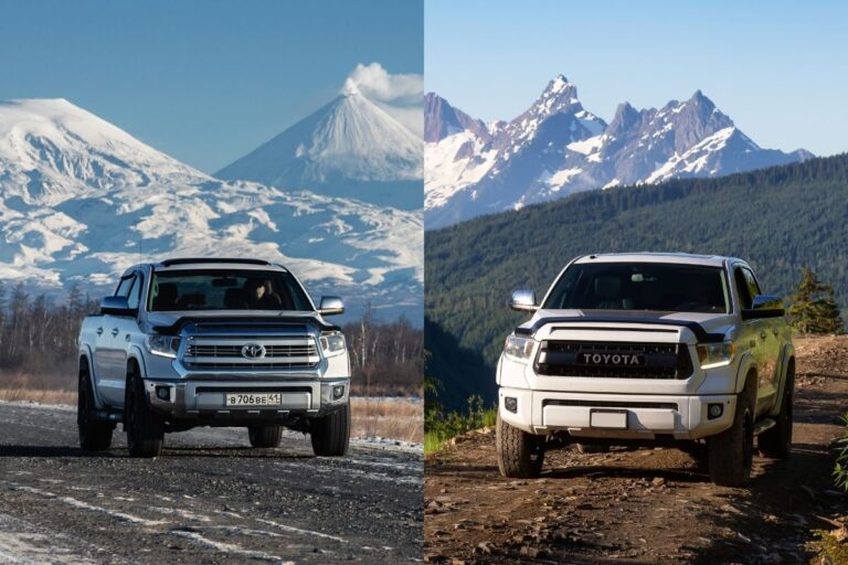 A collage of toyota tundra and tacoma.