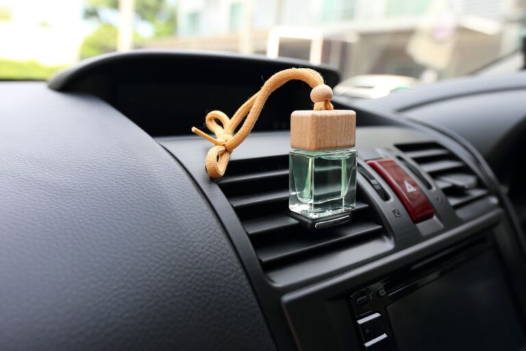 A picture of air freshener inside the car.