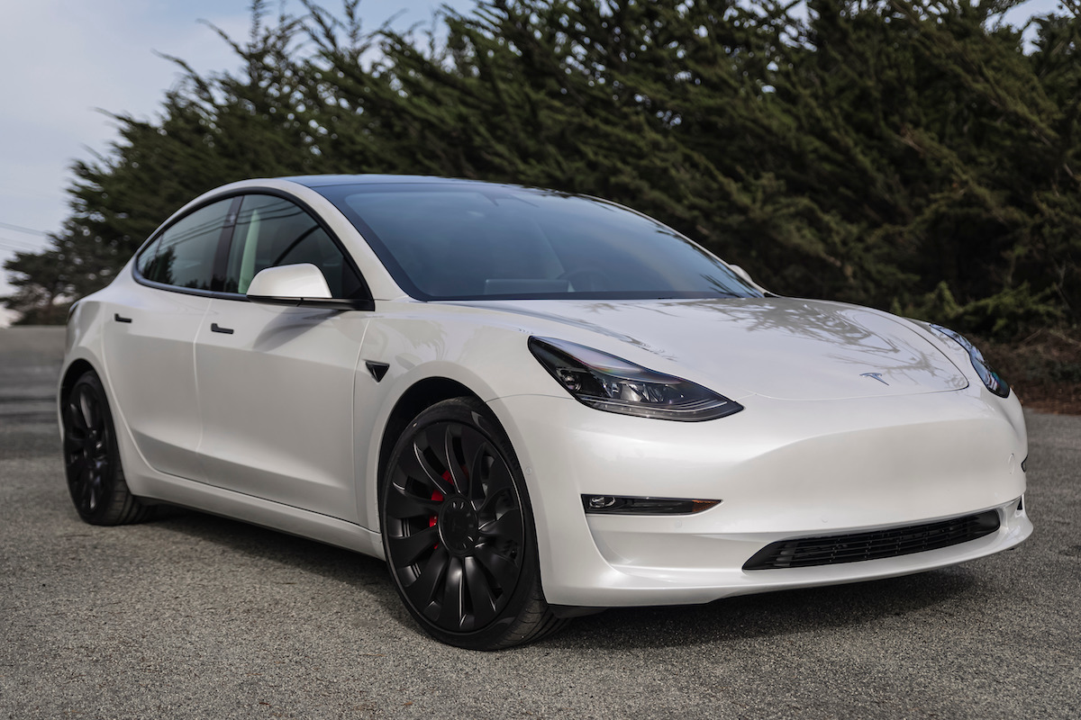 White Tesla Model 3