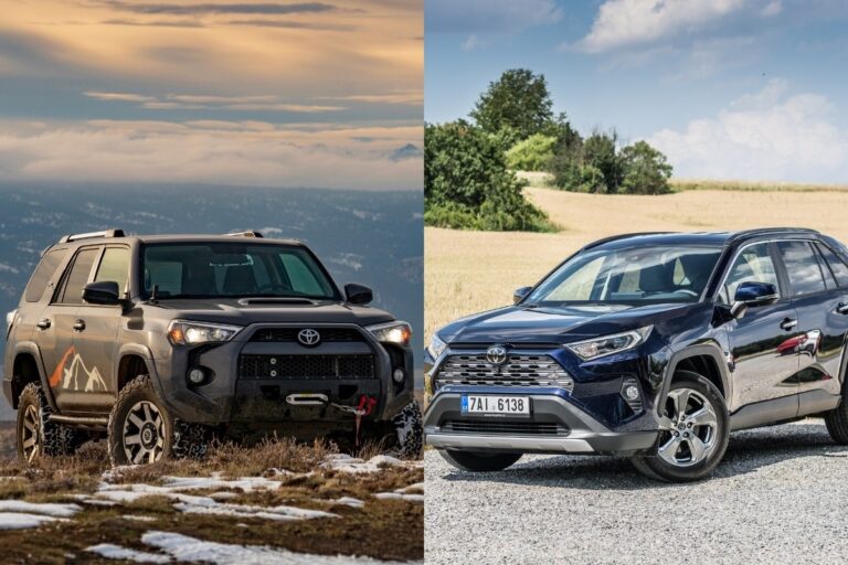 A collage of Toyota 4Runnaer and Toyota Rav4.