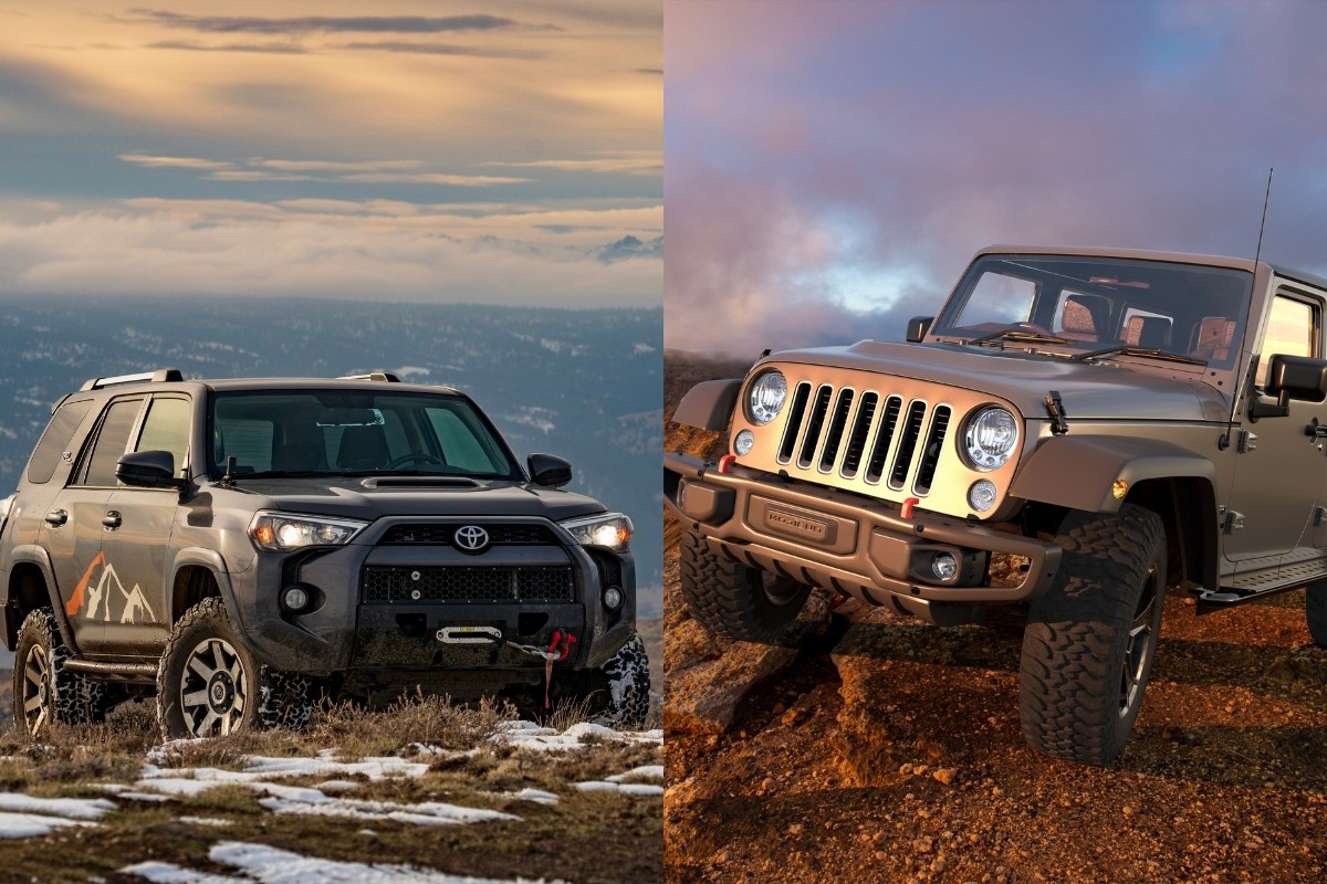 A collage of Toyota 4Runner and Jeep Wrangler.