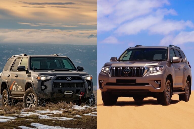 A collage of a Toyota 4Runner and a Land Cruiser.