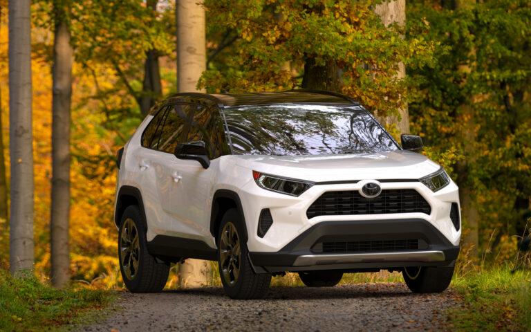 A photo of white Toyota RAV4.