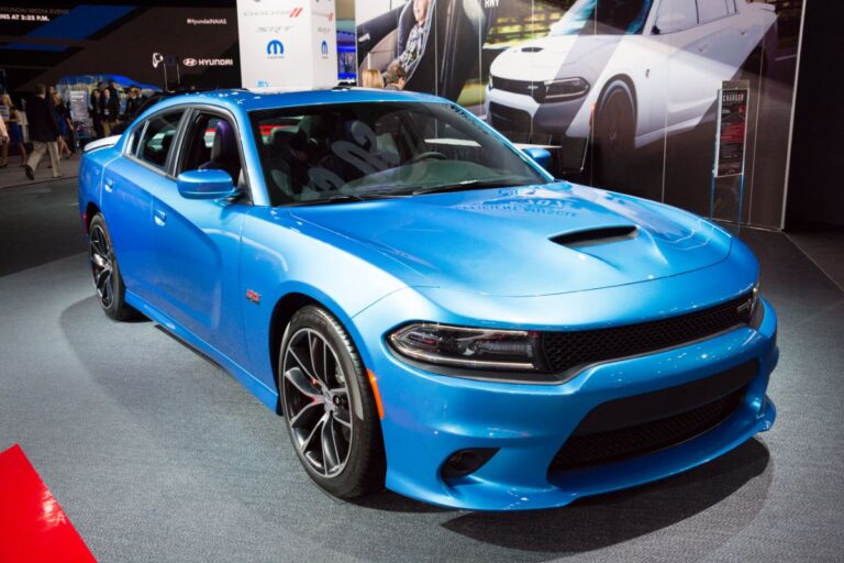 A new blue Dodge Charger model.