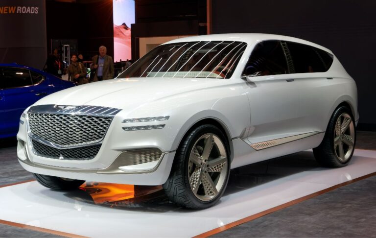 The all-new Genesis GV80 Concept is a hydrogen fuel cell-powered SUV that will be on display at the International AutoShow.