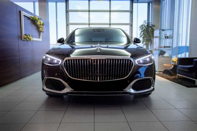 New Mercedes S-Class Maybach 2022 parked at the store's parking lot.