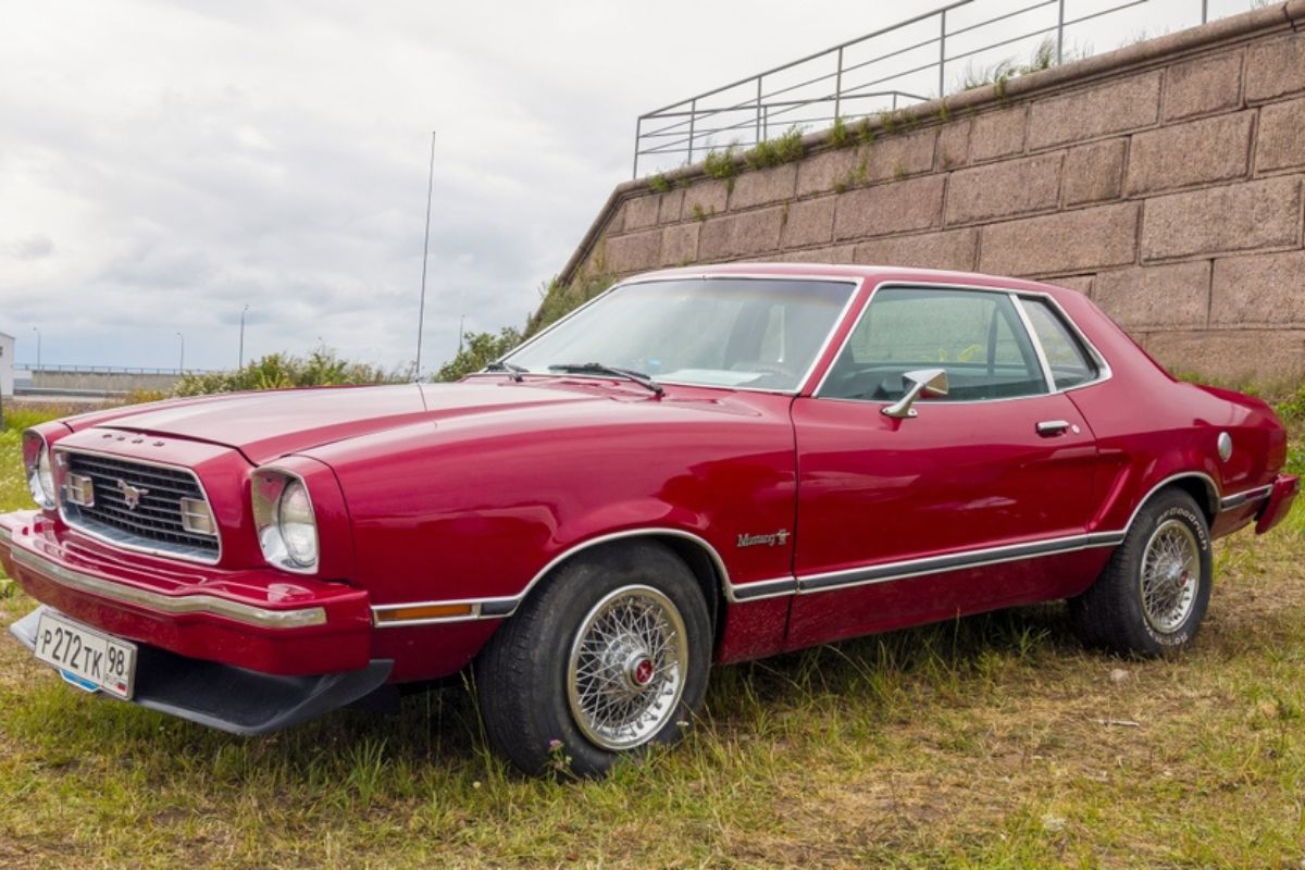 The second-generation Ford Mustang, marketed as the Ford Mustang II.