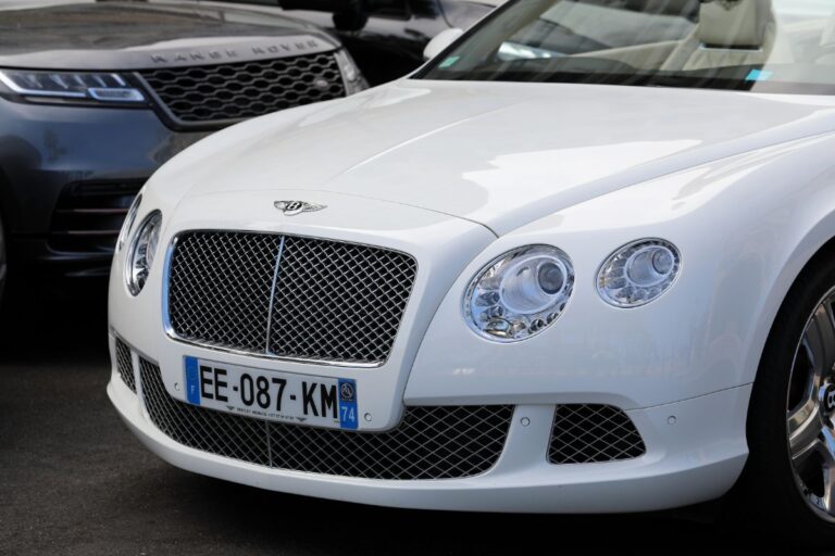 Front view of a brand new Bentley Continental Range in display at Montecarlo Monaco.