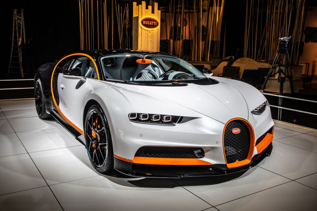 At the Brussels Motor Show, a Bugatti Chiron Sport.