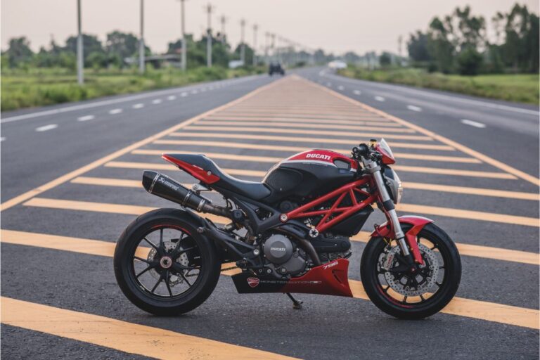 On the road is the Ducati Monster 796.