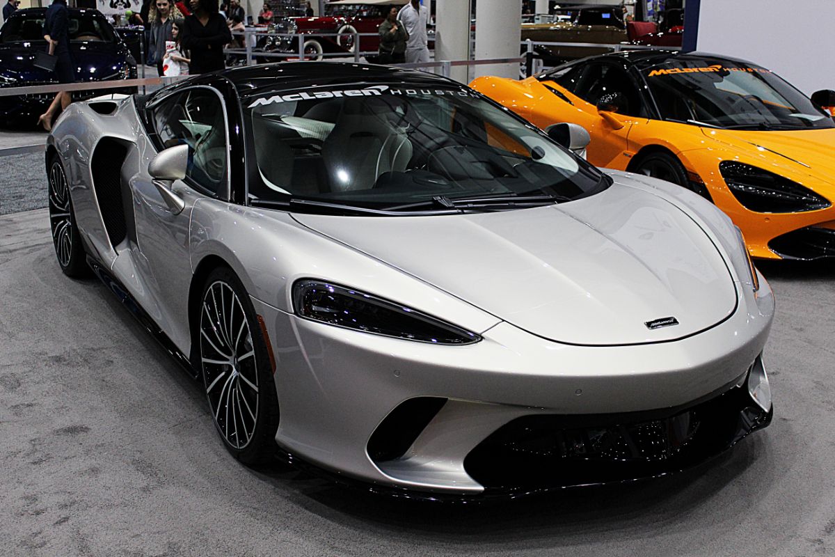 On exhibit at the Houston Auto Show is the 2020 McLaren GT.