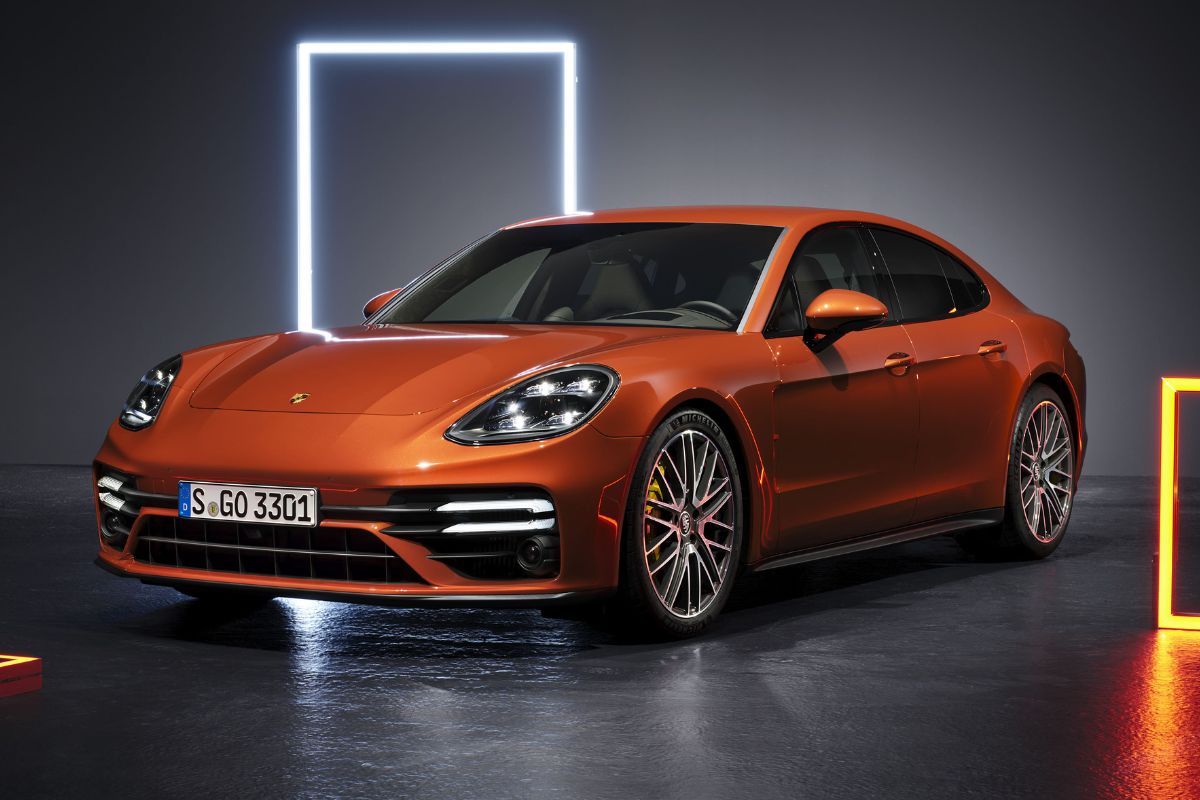 The new Porsche Panamera in S Turbo version looking sexy in orange colorway.