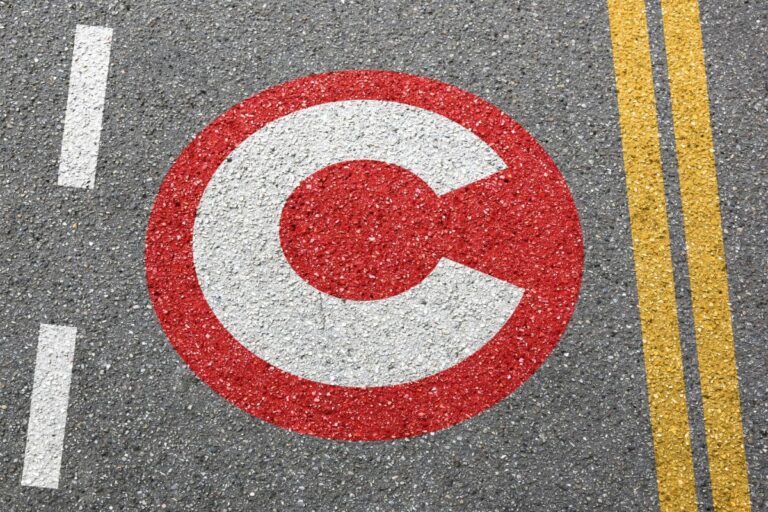 A pay congestion charge air sign in london for clear air zone vision.