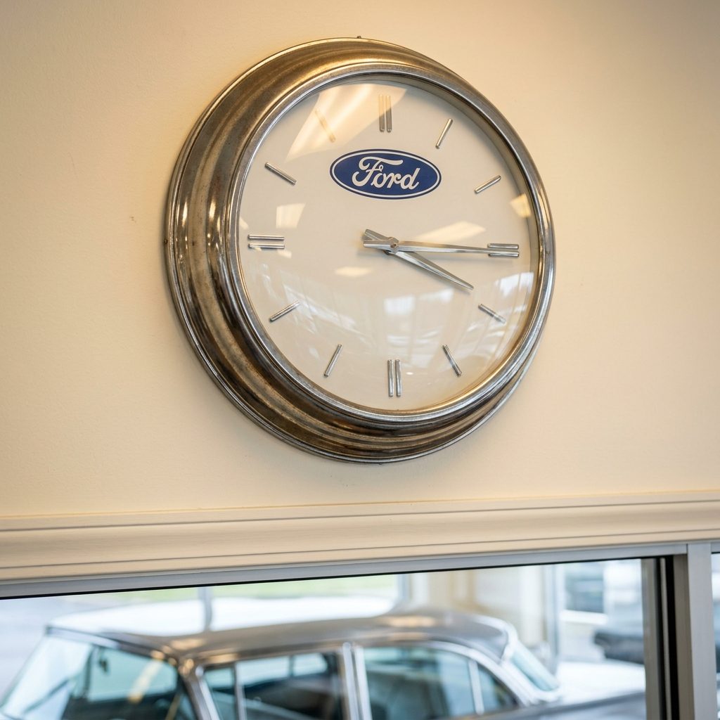 The Clock on the Showroom Wall That Had the Ford Crest at Twelve O'Clock and Made You Forget How Long You'd Been There