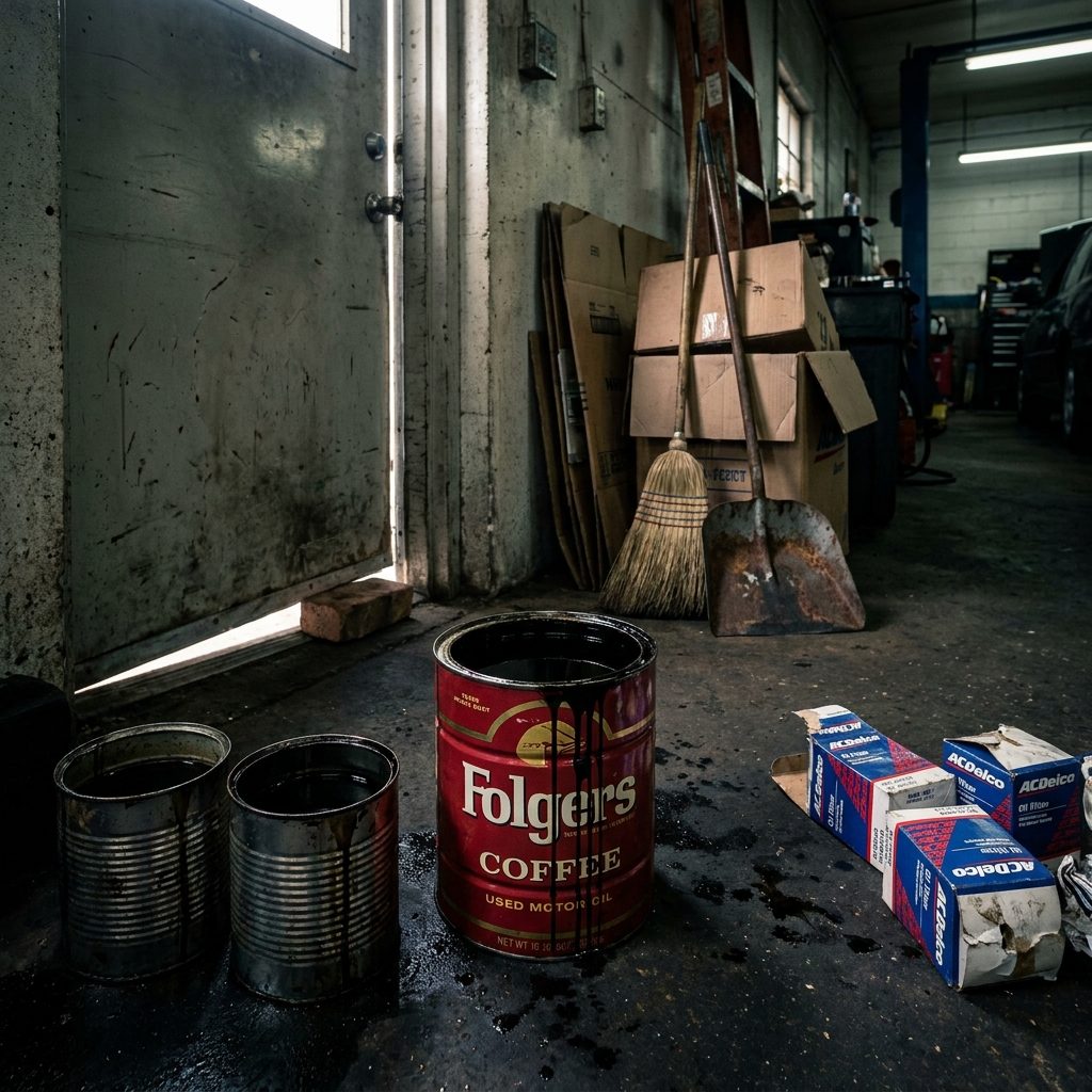 The Coffee Can of Used Motor Oil Sitting by the Back Door That Never Got Taken to the Dump