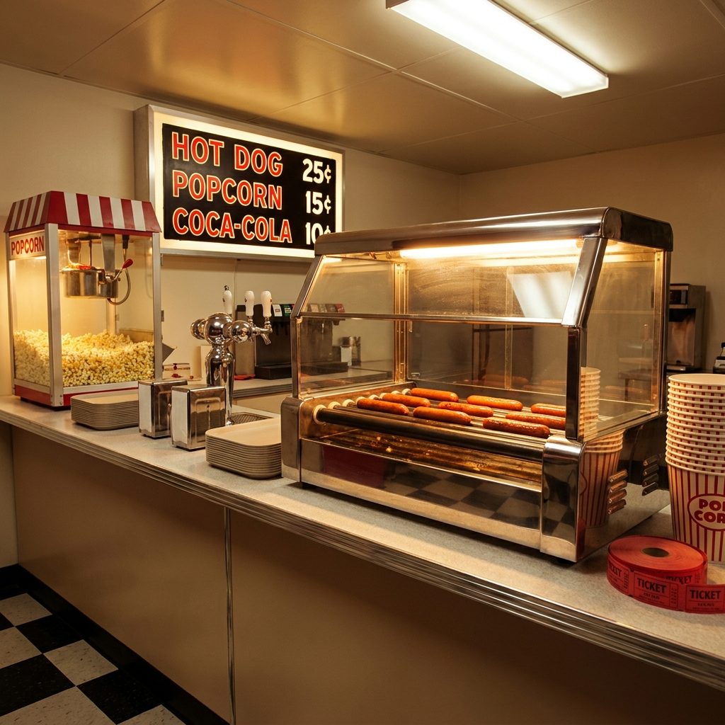 The Concession Stand With the Hot Dogs That Had Been Rolling on Those Metal Bars Since Noon