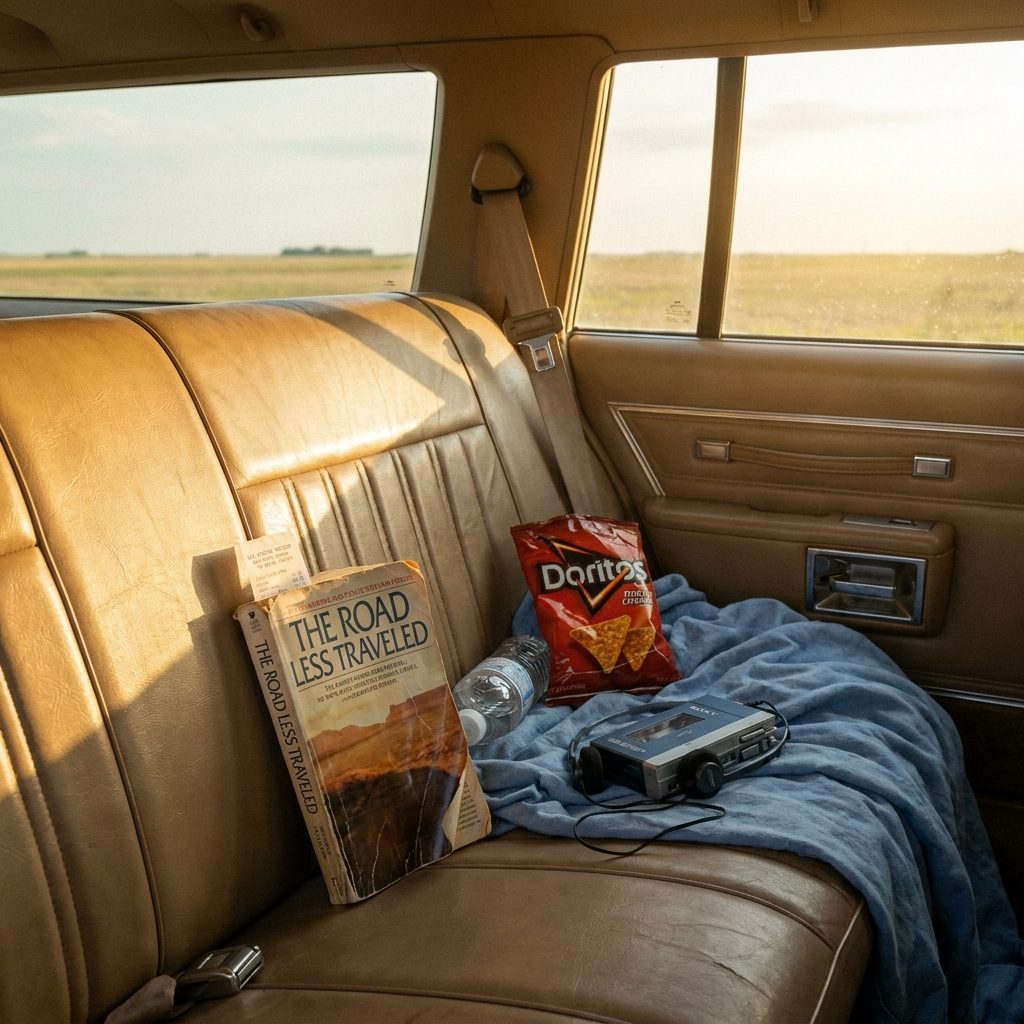 The Dog-Eared Paperback Wedged Between the Seat and the Door That Got You Through Kansas