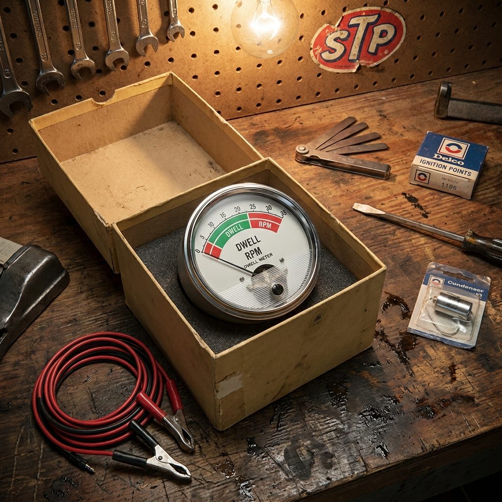 The Dwell Meter Hanging From a Nail Above the Workbench, Still in Its Original Box