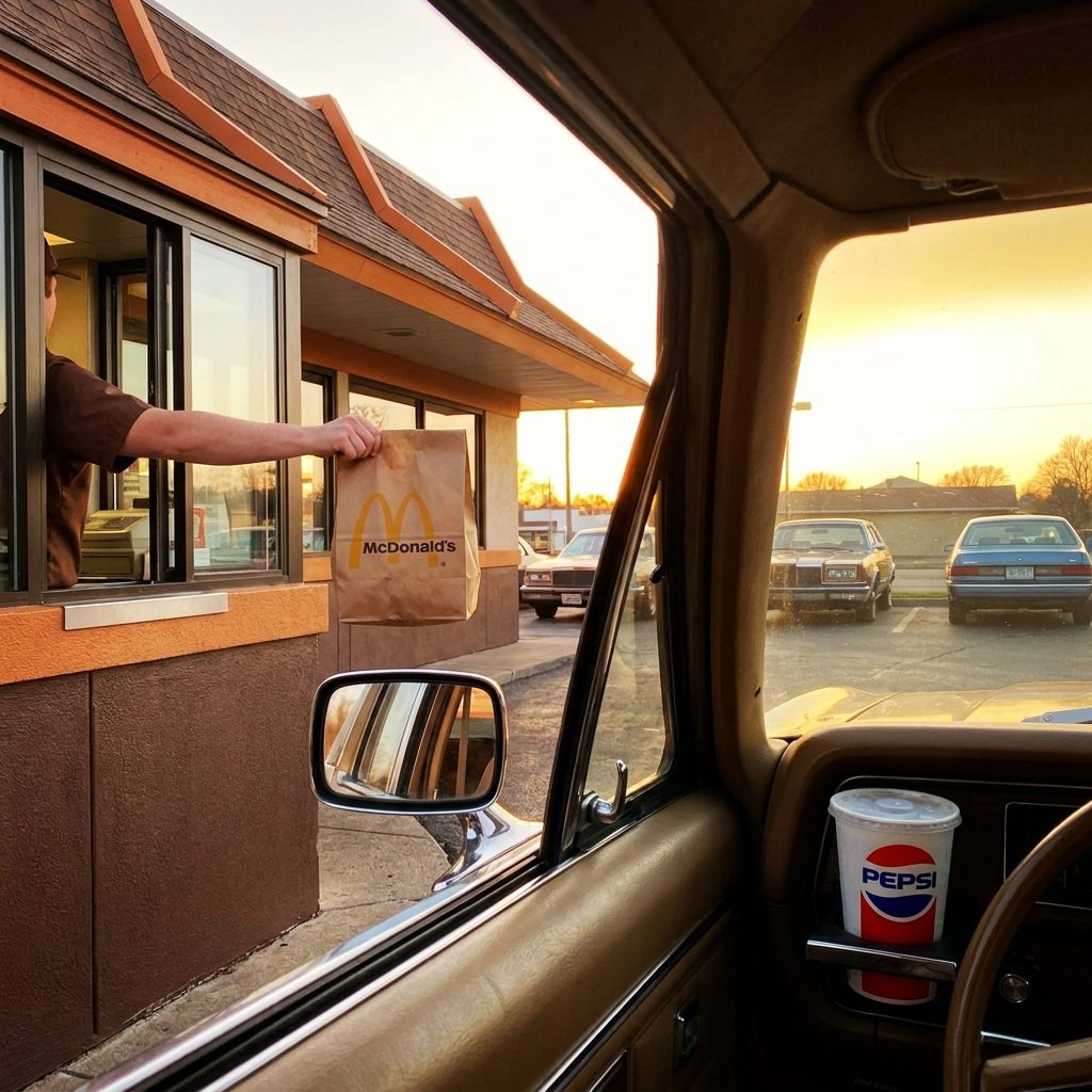 The Fast-Food Bag Passed Through the Window at the Drive-Through Because Nobody Was Getting Out of This Car