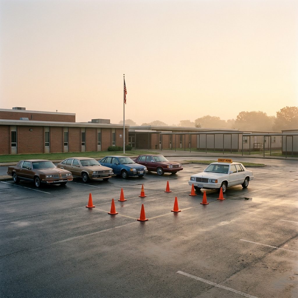 The Parking Lot at 7 AM Before the School Day Even Started