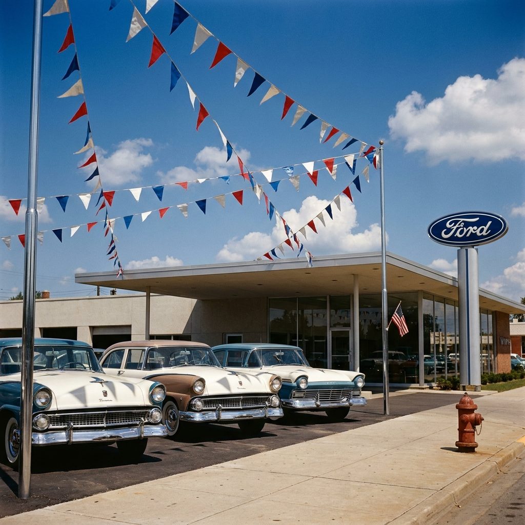 The Pennant Flags Strung Across the Lot That Snapped in the Wind Like a Carnival Had Come to Stay