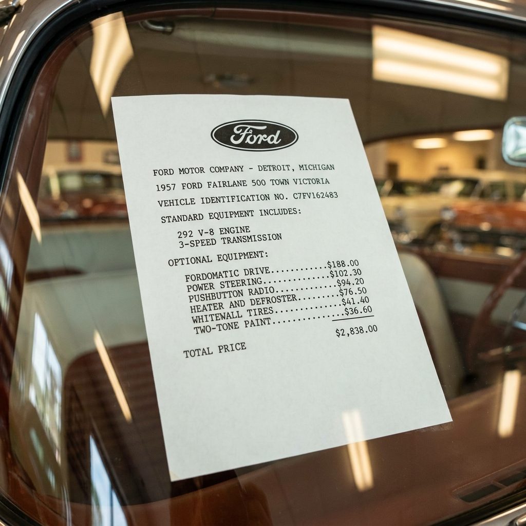 The Price Sticker on the Windshield That Listed Every Option Like a Poem You Couldn't Afford