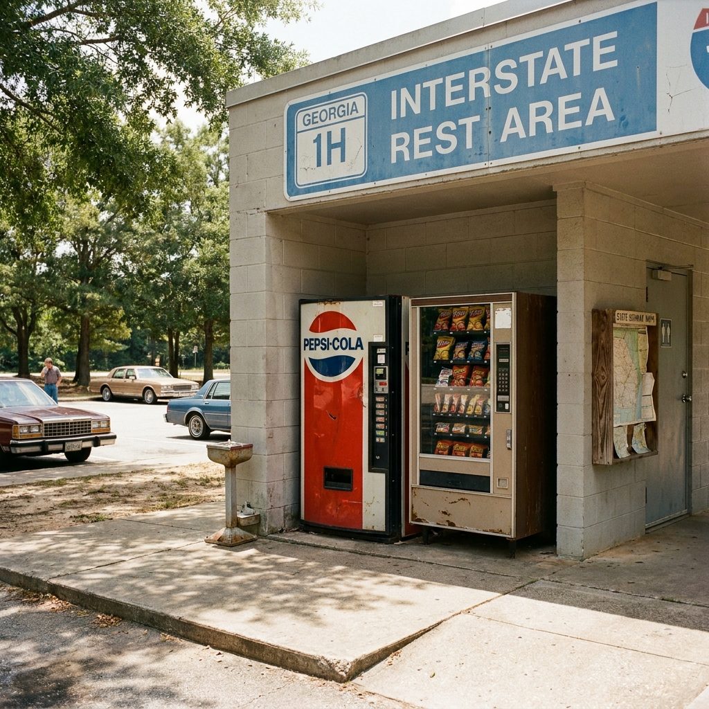 The Rest Stop With the Vending Machine That Took Quarters You Didn't Have