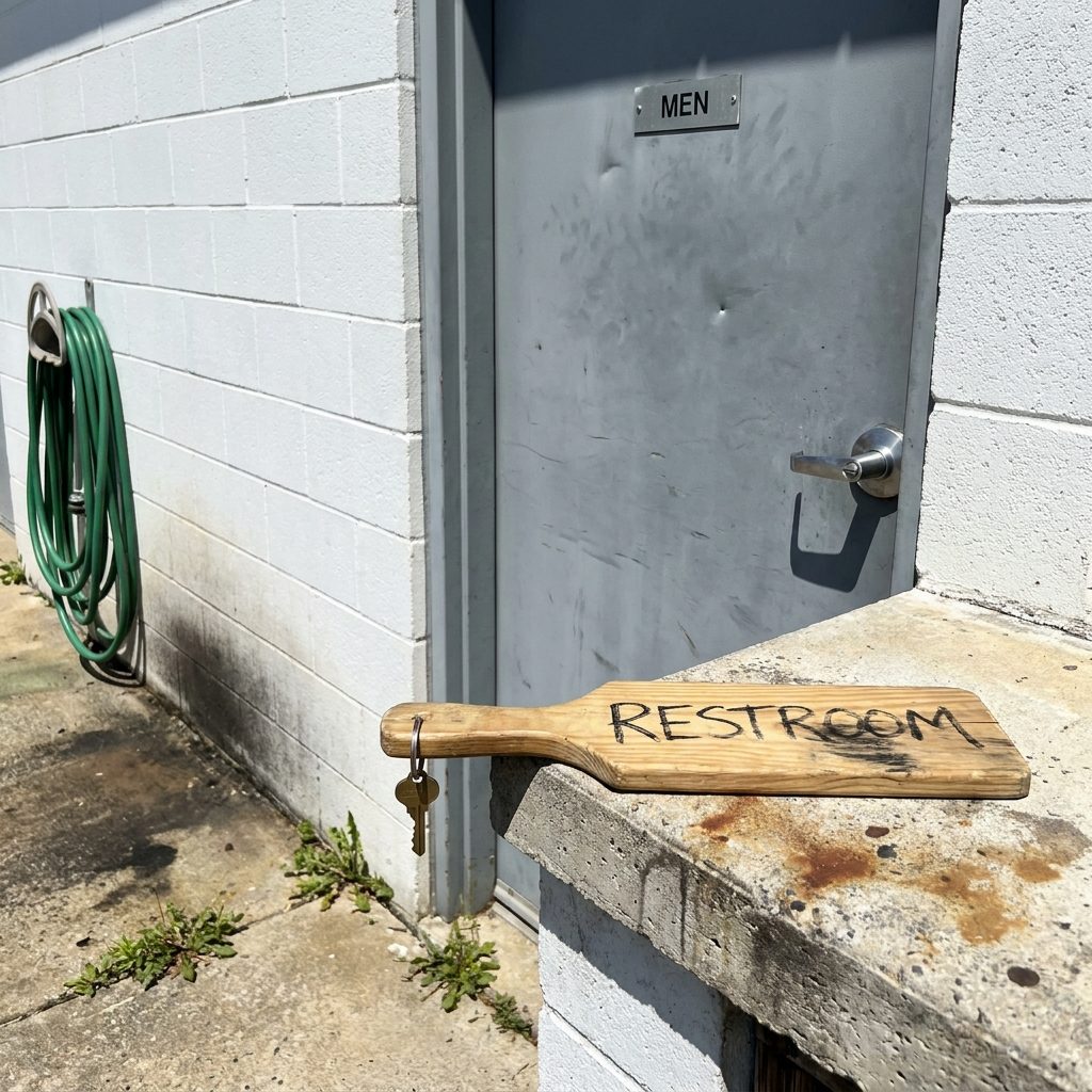 The Restroom Key on the Wooden Paddle You Had to Ask For