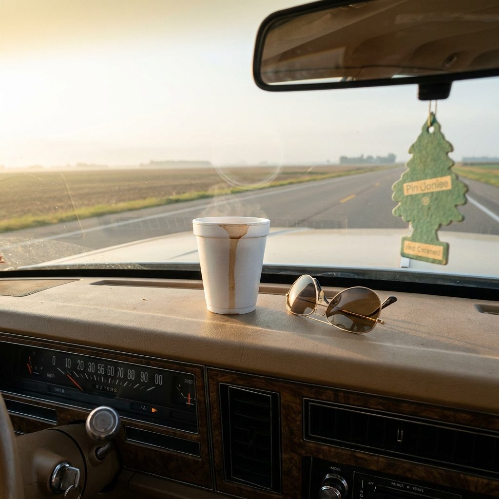 The Styrofoam Cup of Gas-Station Coffee Dad Balanced on the Dashboard for 200 Miles