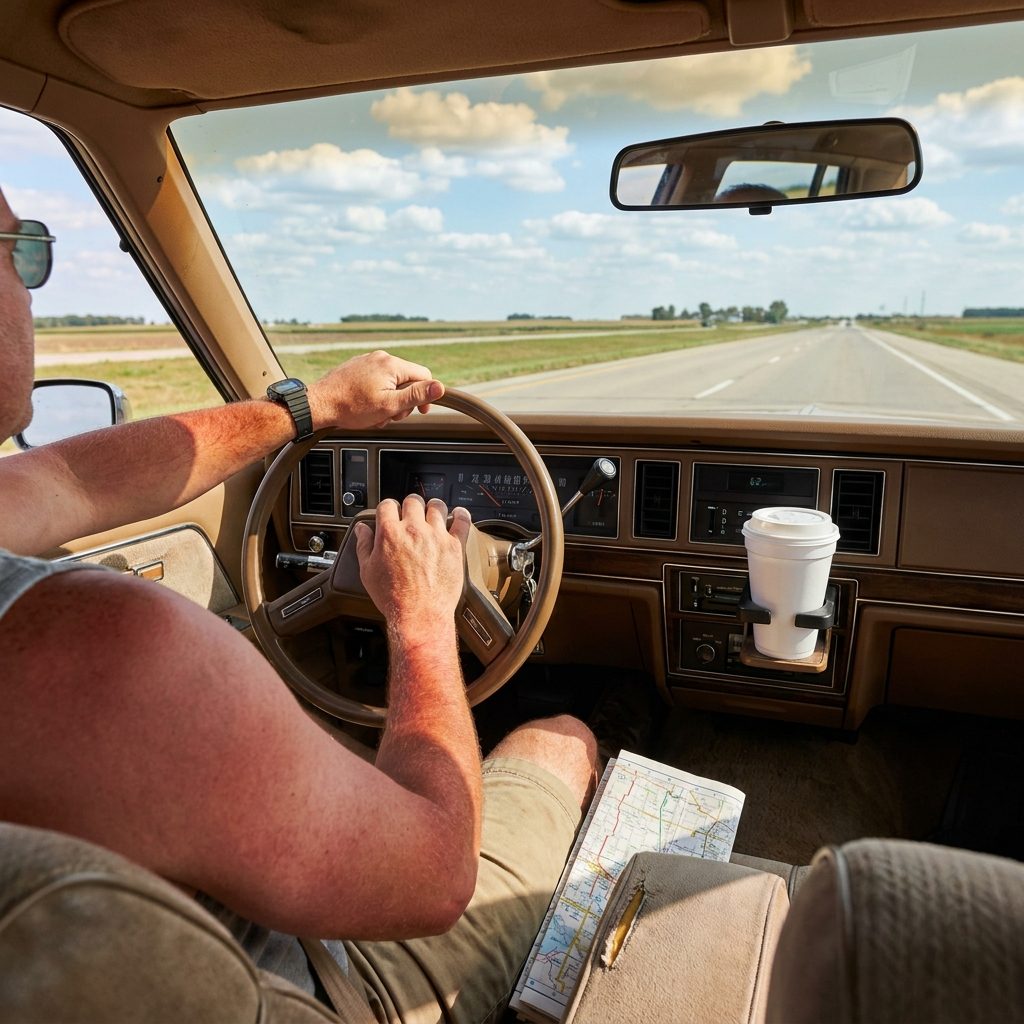 The Way Dad Drove With One Wrist Draped Over the Steering Wheel and the Other Arm Out the Window