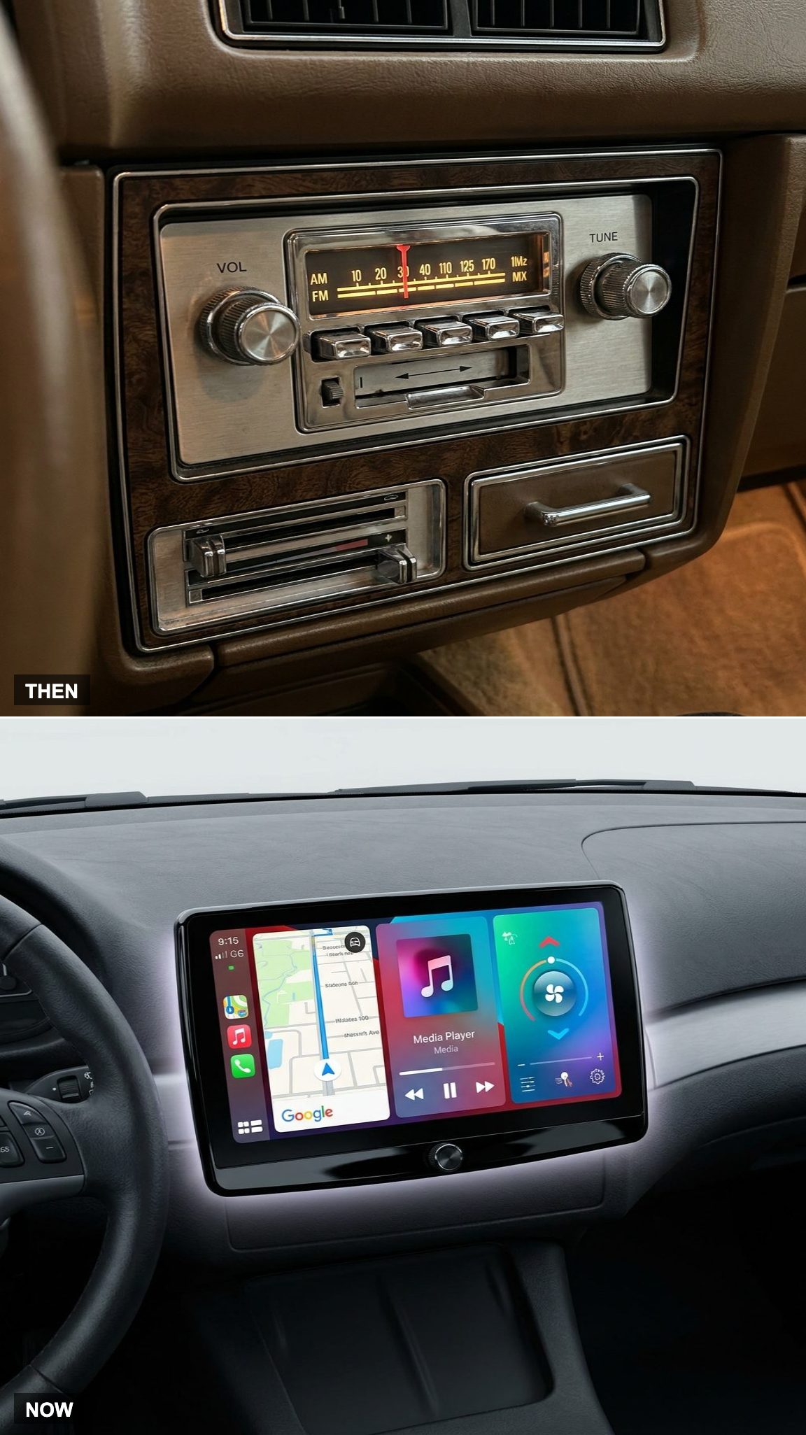 AM/FM With Five Presets vs. A Tablet Bolted to the Dash