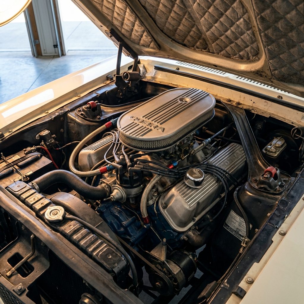 The Cast-Aluminum Cobra Valve Covers Under the Hood