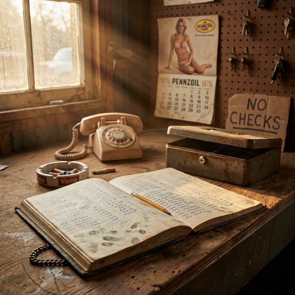 The Chained-Up Ledger Book the Yard Guy Wrote Everything Down In by Hand