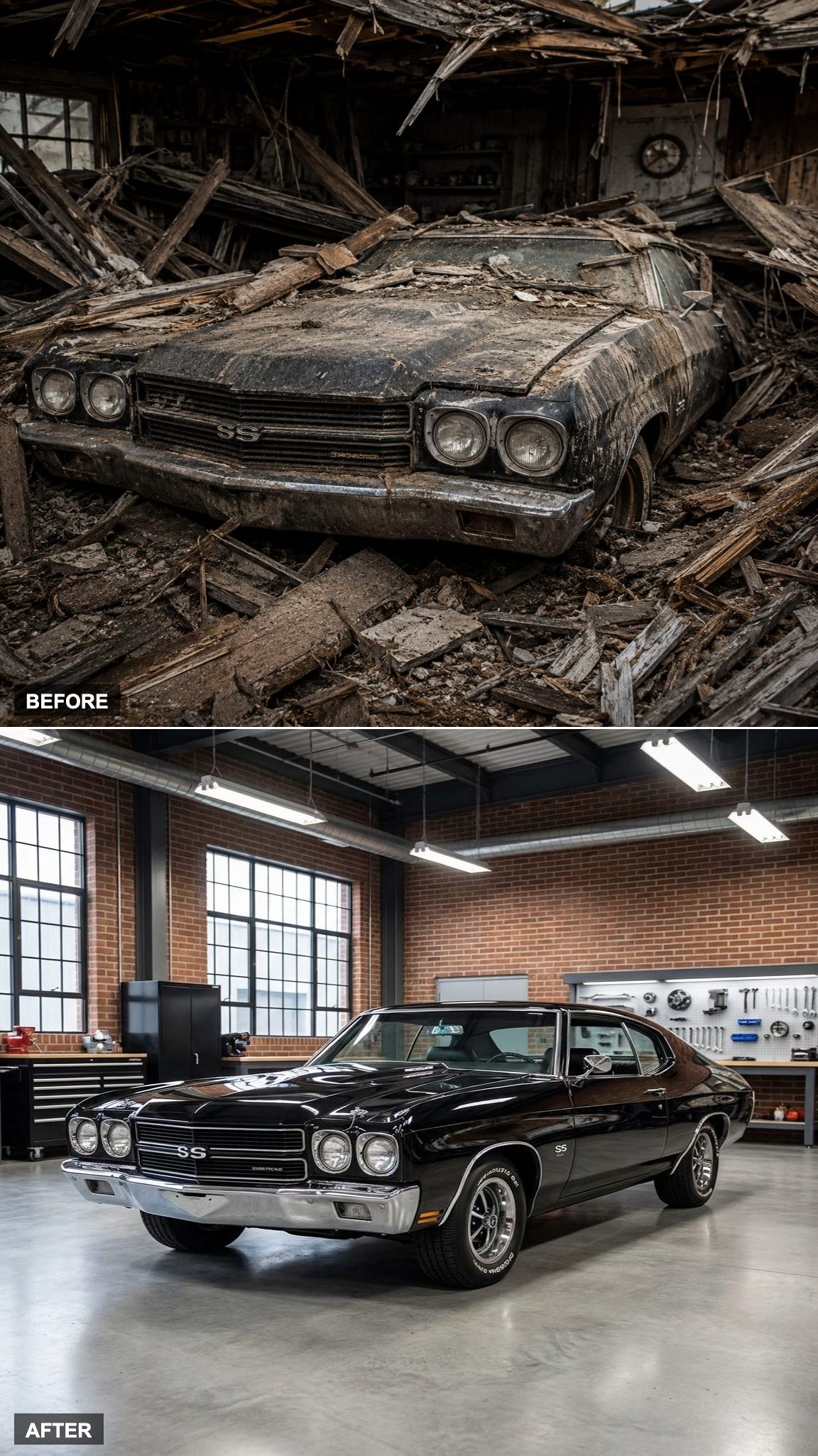 From Collapsed Garage to Factory Showroom Restoration