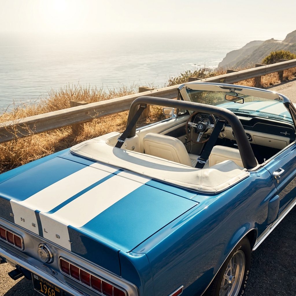 The Convertible's Padded Roll Bar and Shoulder-Harness Mount