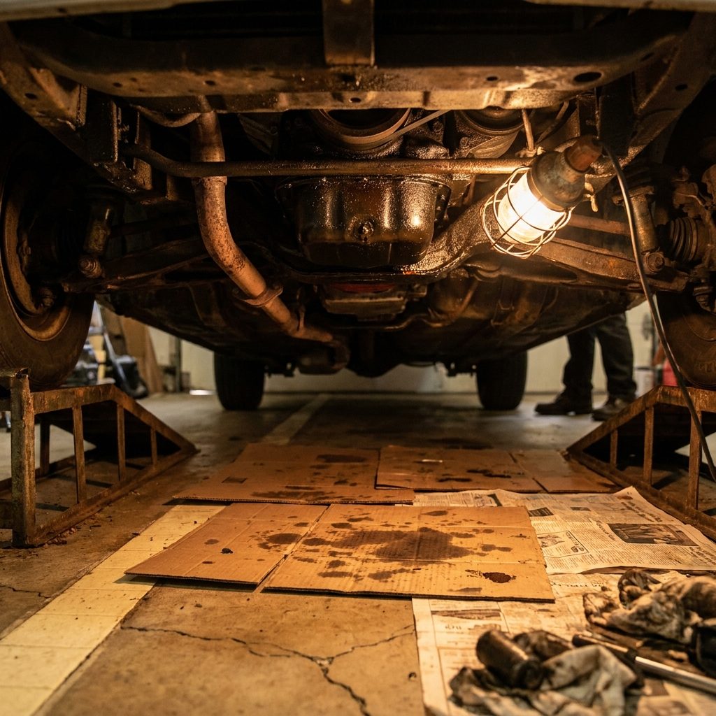 Crawling Under the Car With Dad