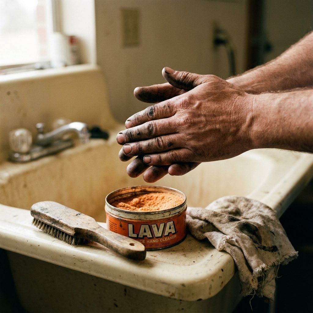 Grease-Stained Hands That Soap Could Not Fully Clean