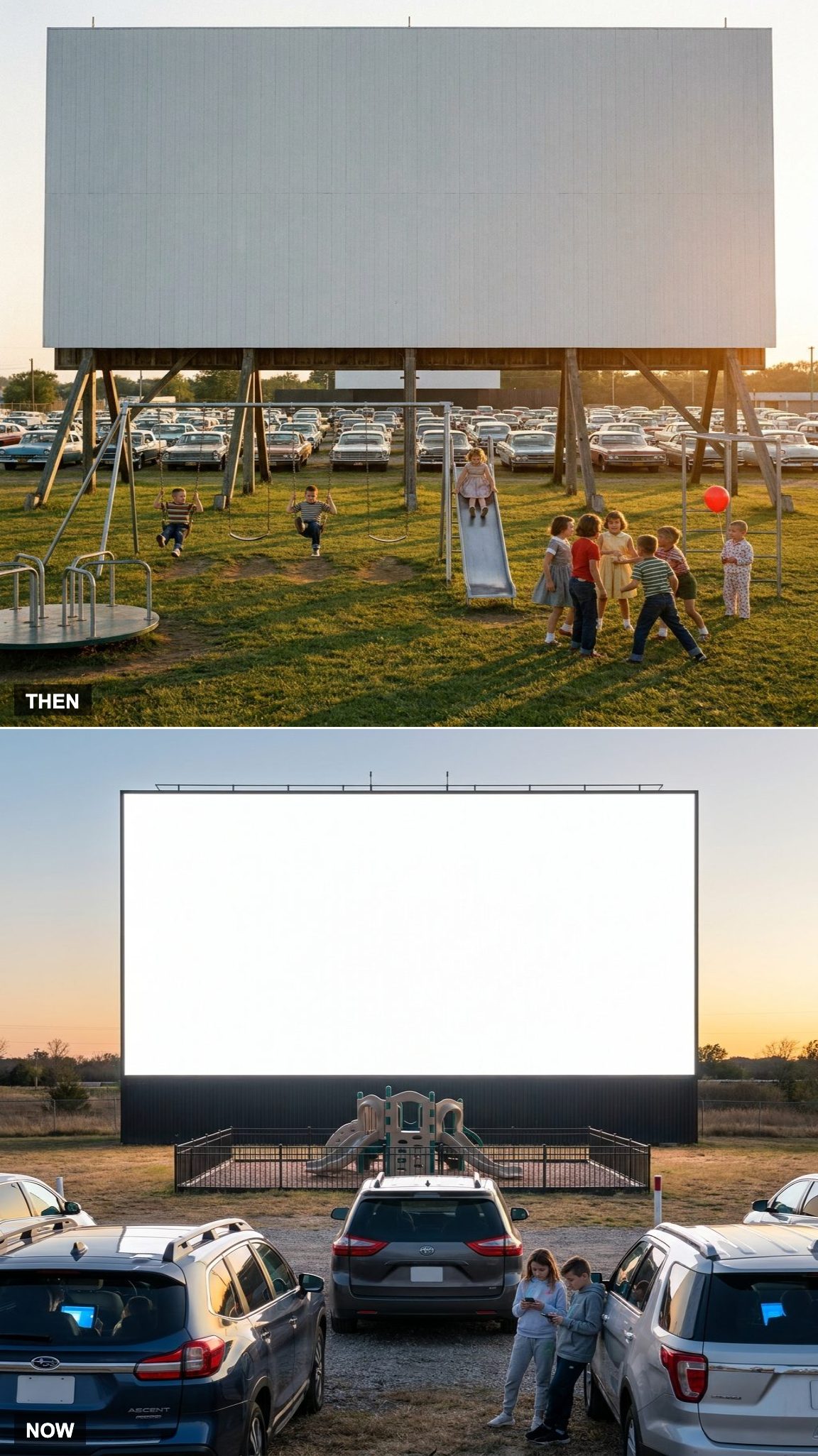 Kids Under the Screen: Playground Then, Backseat Now