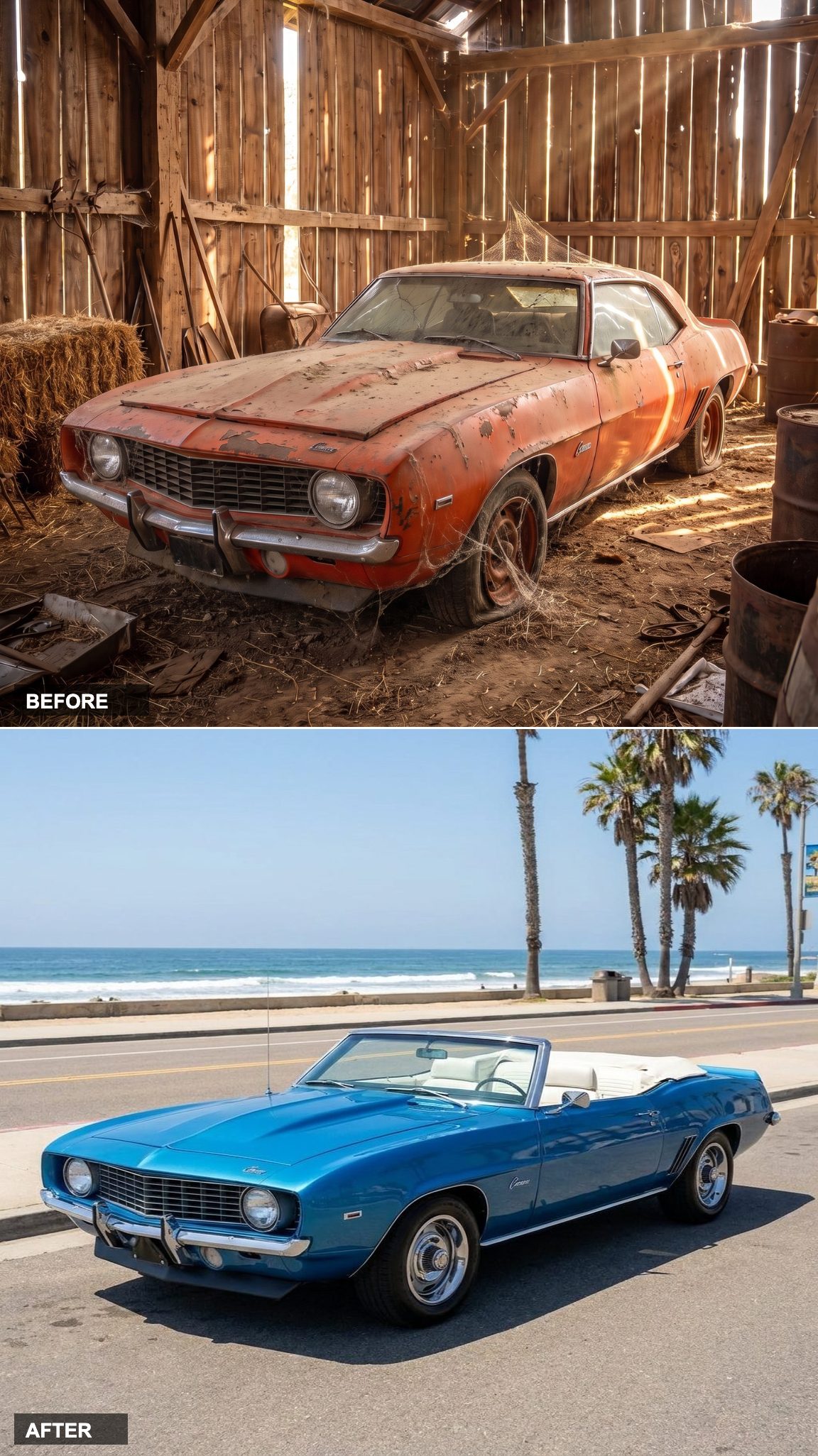 Marina Blue Convertible: Top Down, Chrome Up, Zero Apologies