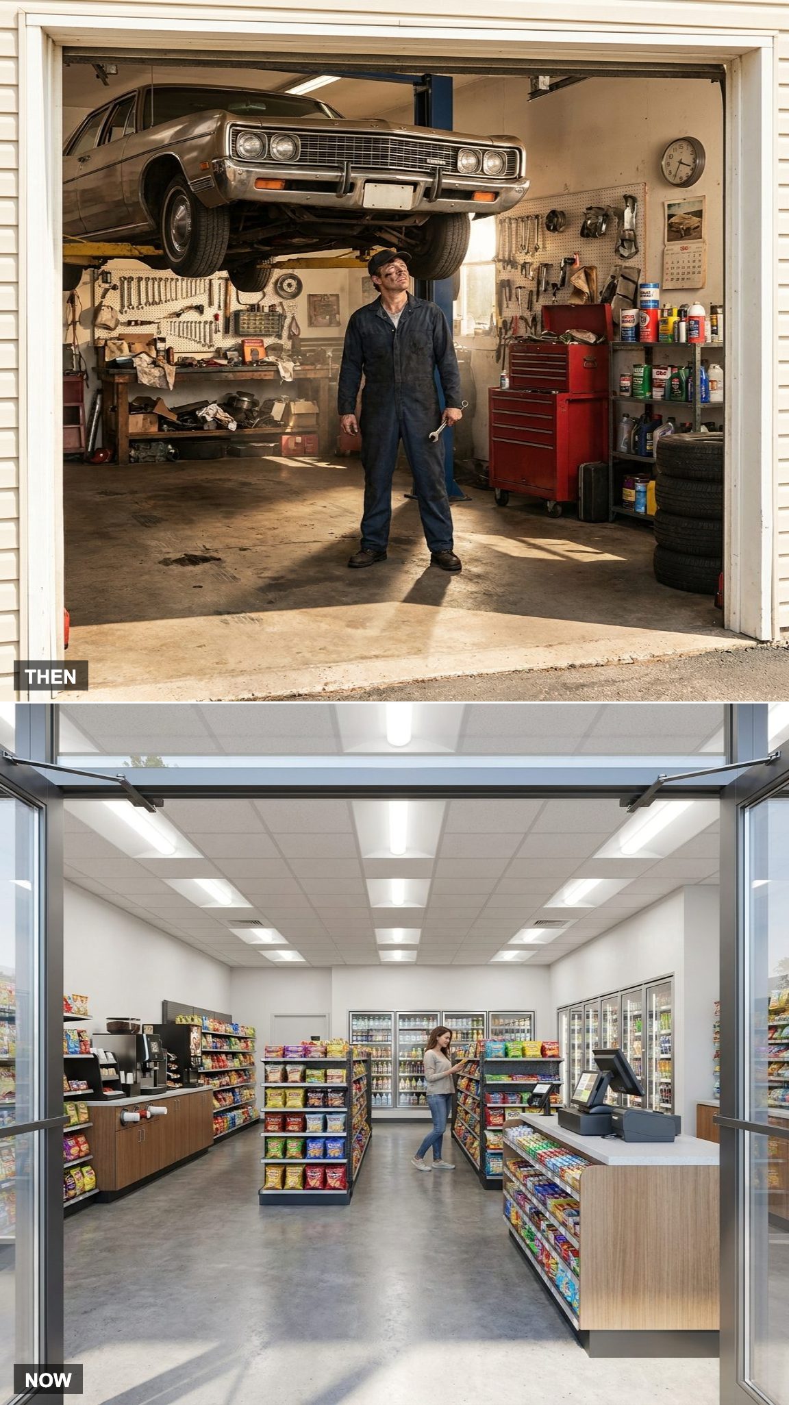 The Mechanic in the Service Bay Out Back