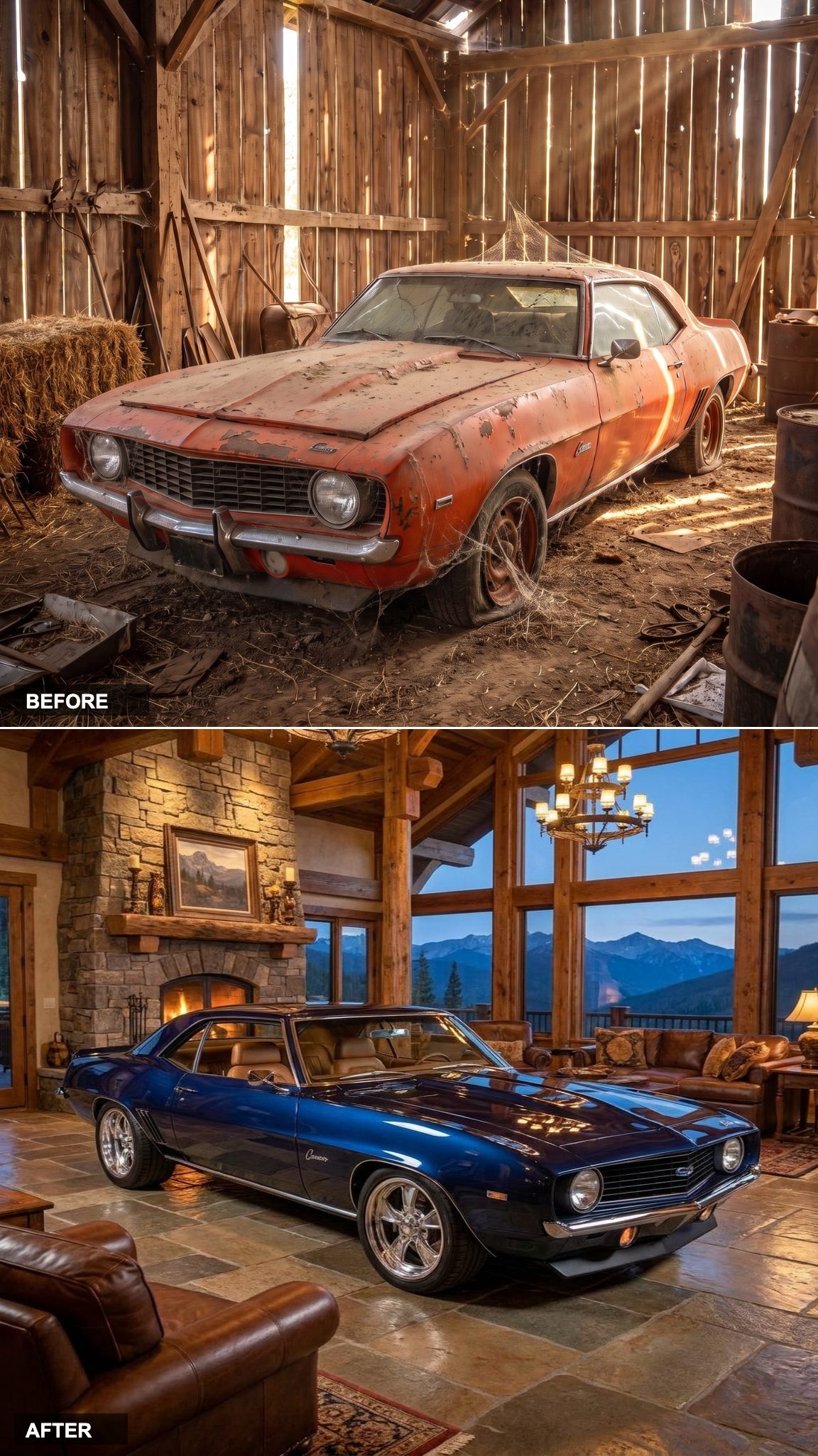 Midnight Blue Metallic and Tan Leather: The Mountain Lodge Build