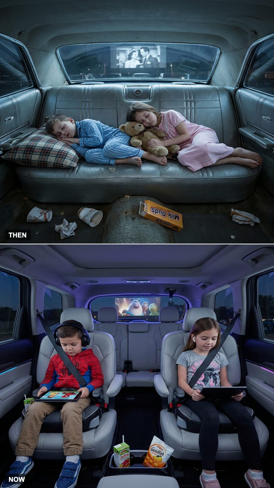 Pajamas in the Backseat vs. Tablets Before Showtime