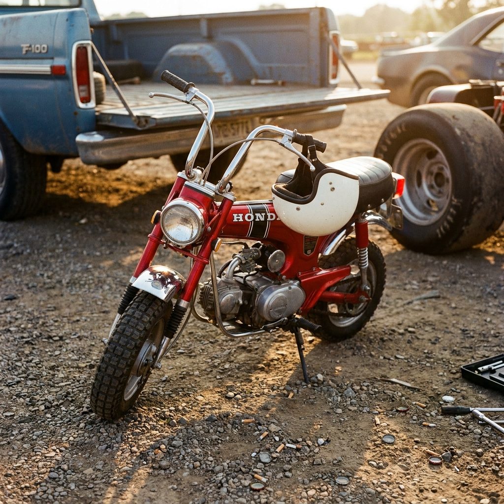 The Pit Bike a Racer's Kid Rode Between the Trailers All Day