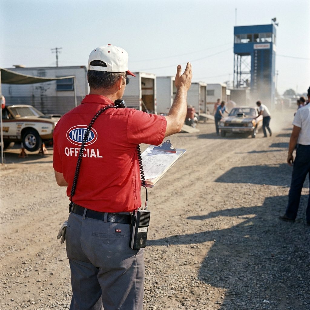 The Pit Steward With the Walkie-Talkie and the Clipboard