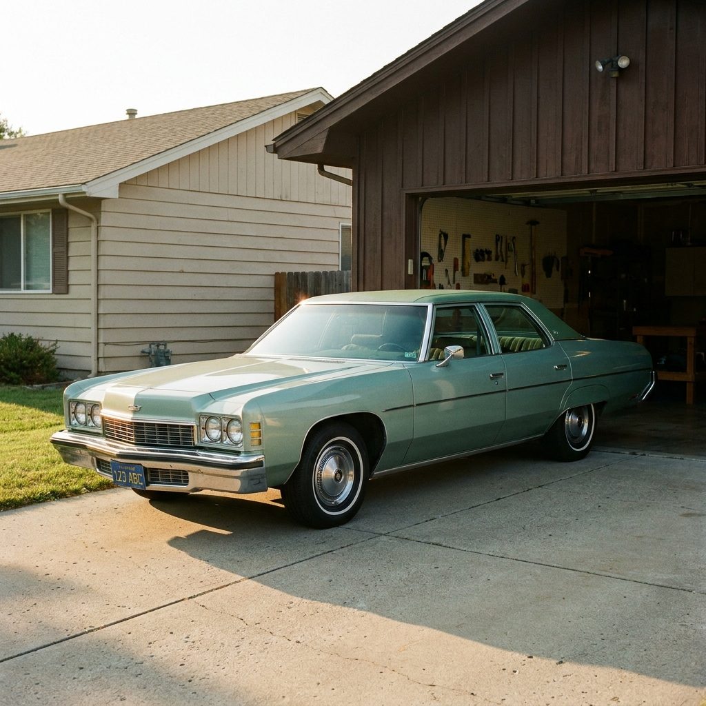 Backing the Car Partway Into the Driveway