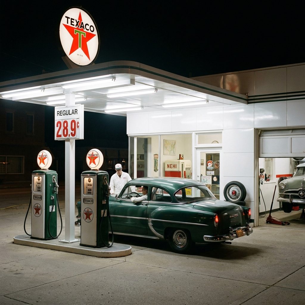 Pulling Into the Texaco to Buy Exactly Fifty Cents of Gas and Make the Loop Last Another Hour